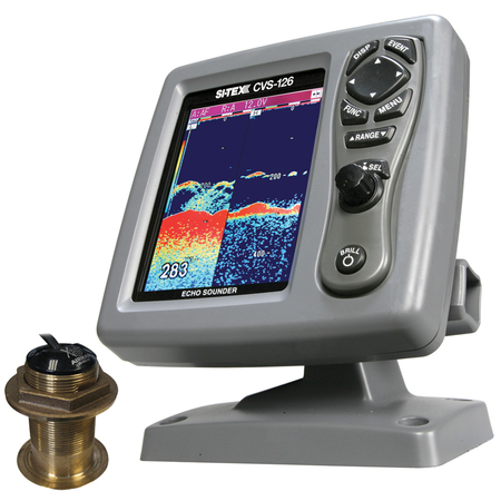 SI-TEX Dual Frequency Color Echo Sounder w/B60 20 deg Transducer B-60-20-CX CVS-1266020